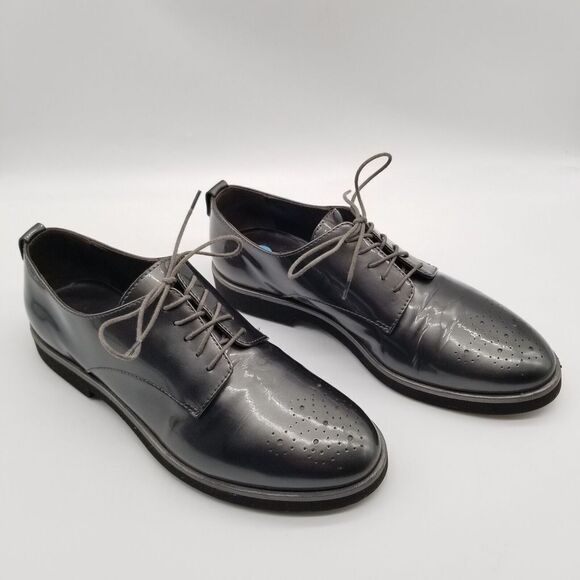 AGL Attilio Giusti Leombruni Women Oxfords  Shoes Size 6.5  Gray Patent Leather - Picture 3 of 8